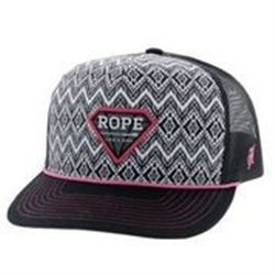 Hooey Rope Like a Girl Black with Blk/White Aztec Cap