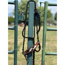 Braided Rope Halter - Cow Puncher Black