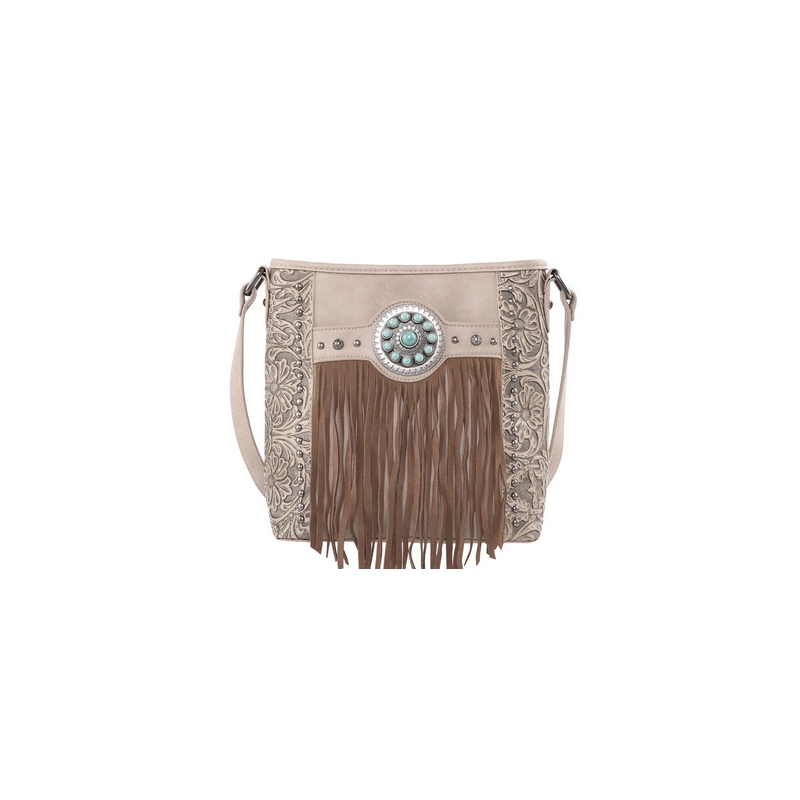 Montana West Fringe Collection Concealed Carry Crossbody - Tan