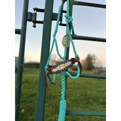Braided Rope Halter - Cow Puncher Teal