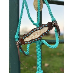 Braided Rope Halter - Cow Puncher Teal