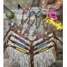 Neon Designer Headstall & Fringe Breast Collar Set