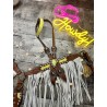 Neon Designer Headstall & Fringe Breast Collar Set