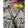 Neon Designer Headstall & Fringe Breast Collar Set