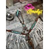 Neon Designer Headstall & Fringe Breast Collar Set