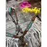 Neon Designer Headstall & Fringe Breast Collar Set
