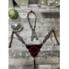 Red Aztec Designer Headstall & Breast Collar Set