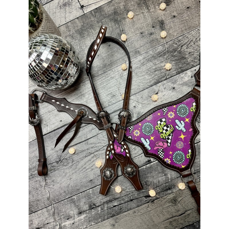 Neon Yeehaw! Headstall & Breast Collar Set