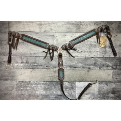 Dark Leather Gator Breast Collar