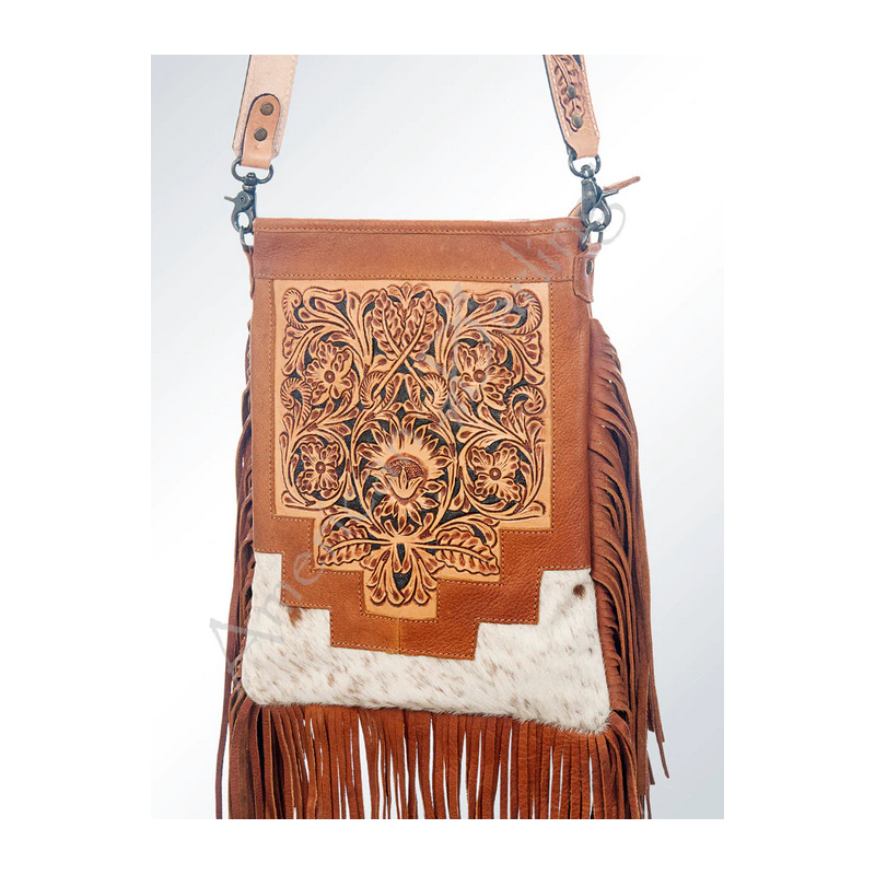 American Darling Tan Cowhide With Leather Crossbody