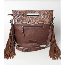 American Darling Clutch Hand Tooled Hair On Genuine Leather