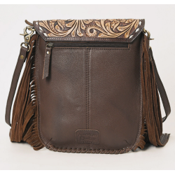 American Darling Cross Body Hand Tooled Hair on Genuine Leather Western Purse