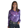 Cowgirl Tuff Pullover Button-Up - Shiny Purple Mid-weight