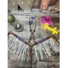 Neon Designer Headstall & Fringe Breast Collar Set