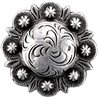 Round Antique Silver Berry Concho