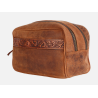 American Darling Ohlay Toiletry Hand Tooled Genuine Leather Toiletry Bag