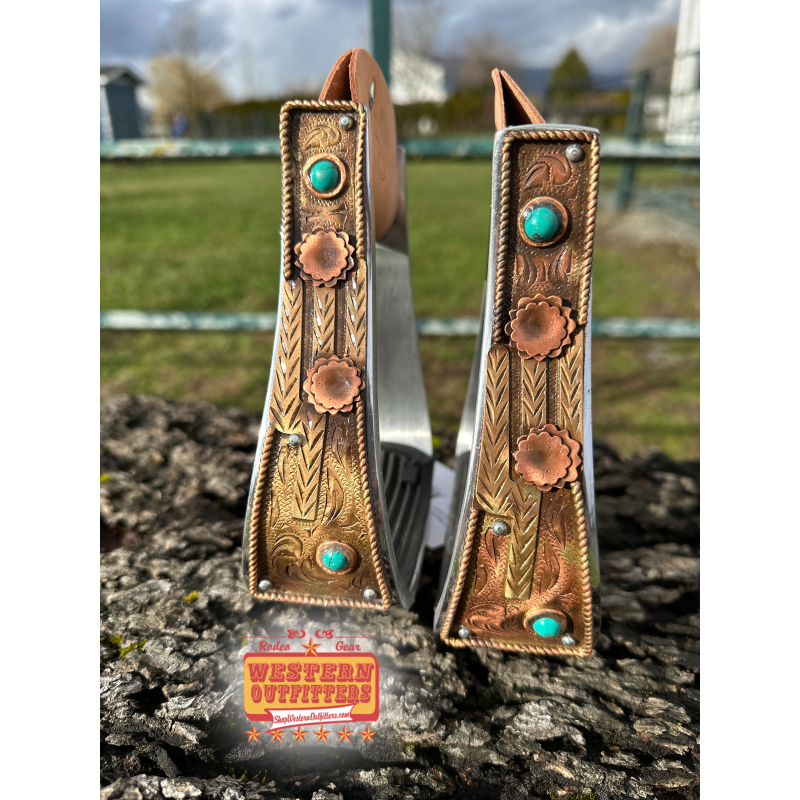Aluminum engraved off set stirrups. main image 0