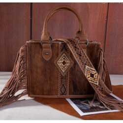 Trinity Ranch Hair On Cowhide Tote/Crossbody - Brown