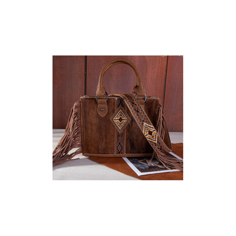 Trinity Ranch Hair On Cowhide Tote/Crossbody - Brown