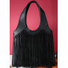 Trinity Ranch Hand-Tie Fringe Concealed Carry Hobo Shoulder Bag- Black