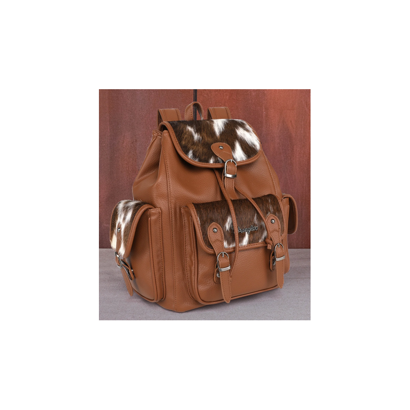 Wrangler Hair-on Cowhide Backpack - Brown