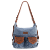 Wrangler Floral Tooled Denim Hobo/Crossbody Backpack (Convertible ) Jean