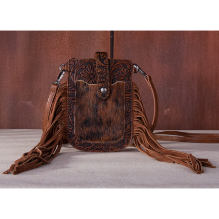 Montana West Hair-On Cowhide Fringe Phone Wallet Crossbody