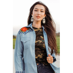 Rodeo Quincy Blue Betsy Button Up