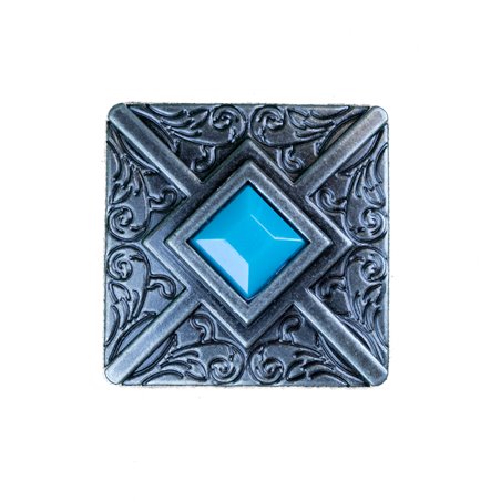 Silver Square Turquoise Concho