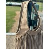 Trinity Ranch Hand-Tie Fringe Concealed Carry Hobo Shoulder Bag- Khaki