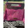 Montana West Wrangler Embroidered Crossbody Concealed Carry - Hot Pink