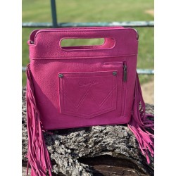 Montana West Wrangler Embroidered Crossbody Concealed Carry - Hot Pink