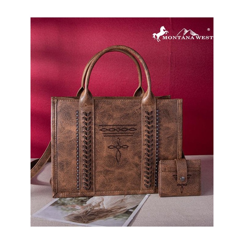 Montana West Tote w/Wallet - Coffee