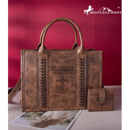 Montana West Tote w/Wallet - Coffee