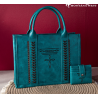 Montana West Tote w/Wallet - Turquoise