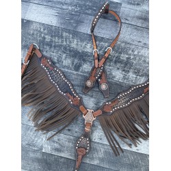 Josie Wales Headstall and Fringe Breast Collar Set