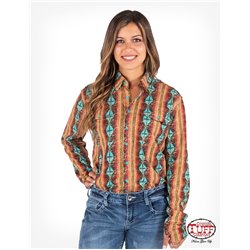 Cowgirl Tuff Coral & Turquoise Aztec Sport Jersey