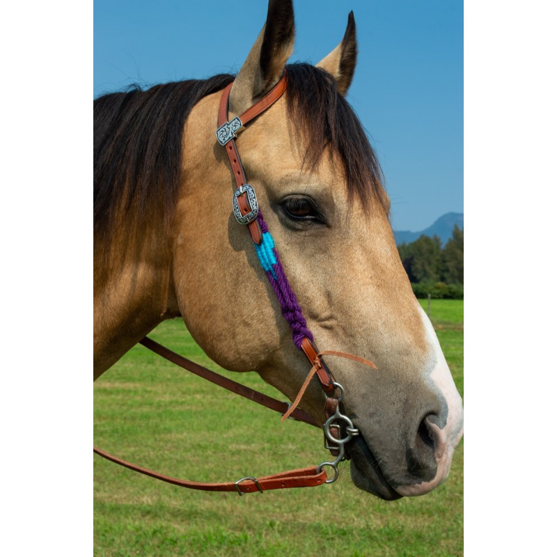 Purple Mohair Headstall