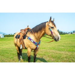 Purple Mohair Headstall