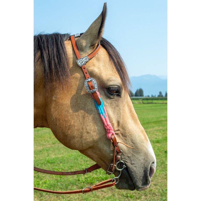 Pink Mohair Headstall