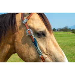 Grey Mohair Headstall