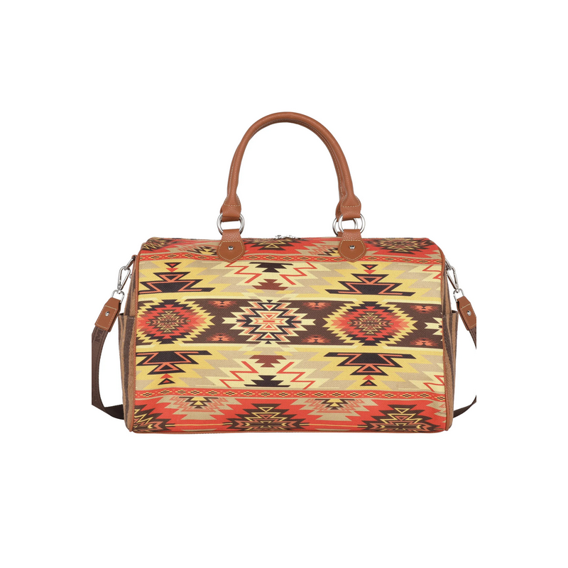 Montana West Aztec Canvas Weekender Bag - Brown