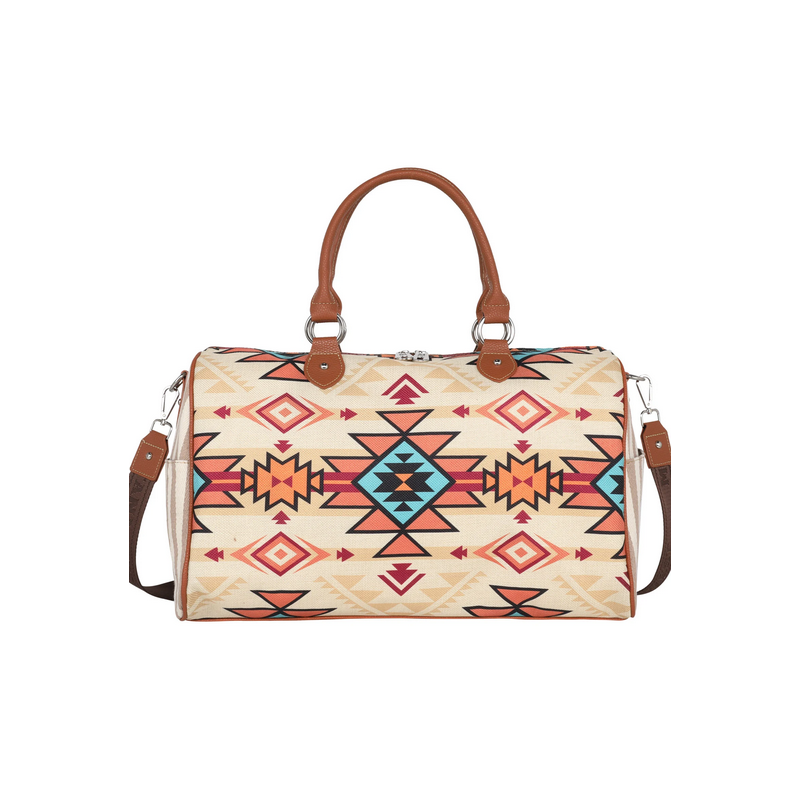 Montana West Aztec Canvas Weekender Bag - Brown Aztec