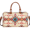 Montana West Aztec Canvas Weekender Bag - Brown Aztec