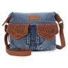 Wrangler Floral Tooled Denim Crossbody Jean Bag