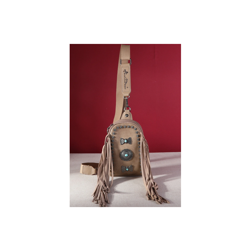 Montana West Fringe Mariposa Concho Collection Sling Bag