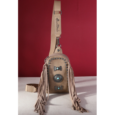 Montana West Fringe Mariposa Concho Collection Sling Bag