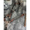 White Designer Leather Headstall & Breast Collar Set