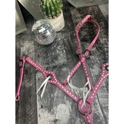 Pink Leather Headstall and...