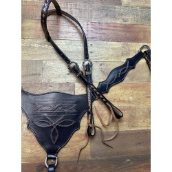 Denim Boot Stitch Headstall & Breast Collar Set